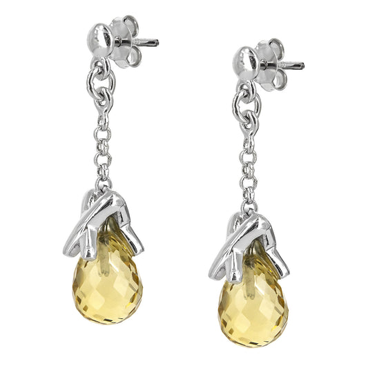 Pendientes Mira en plata de ley 925 con Citrinos