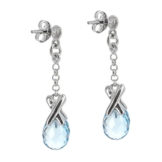 Pendientes Mira en plata de ley 925 con Topacios Azul