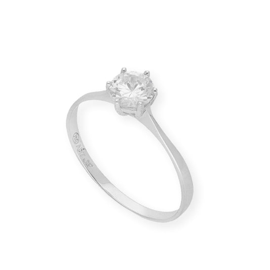 Solitario de Compromiso con Diamantes Certificado y Oro 18K