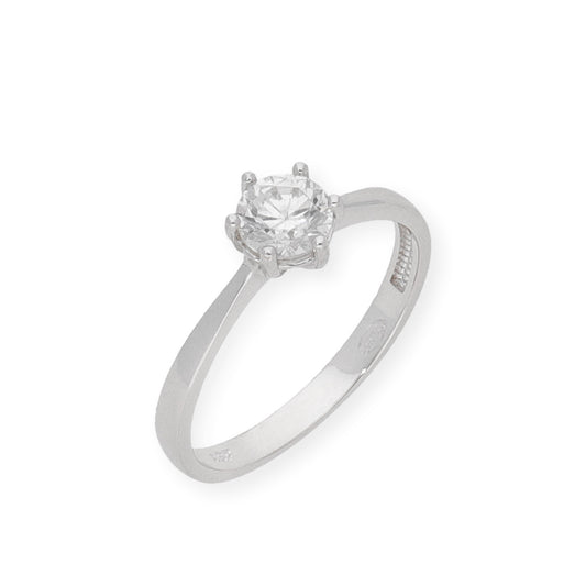 Solitario de Compromiso con Diamantes Certificado y Oro 18K