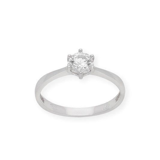 Solitario de Compromiso con Diamantes Certificado y Oro 18K