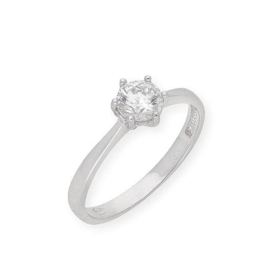 Solitario de Compromiso con Diamantes Certificado y Oro 18K