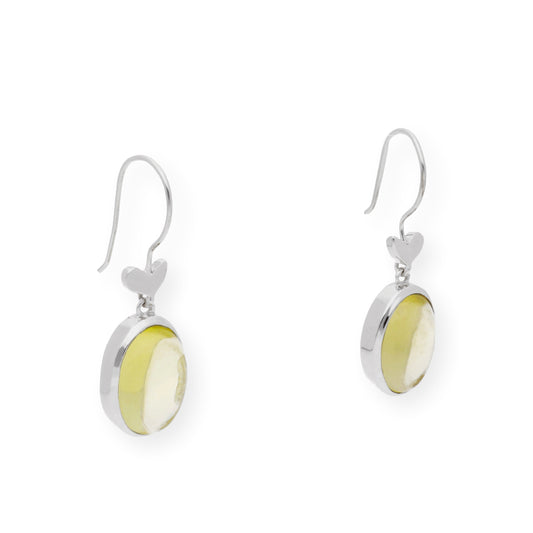 Pendientes Esferas en plata de ley 925 con Topacios Limón