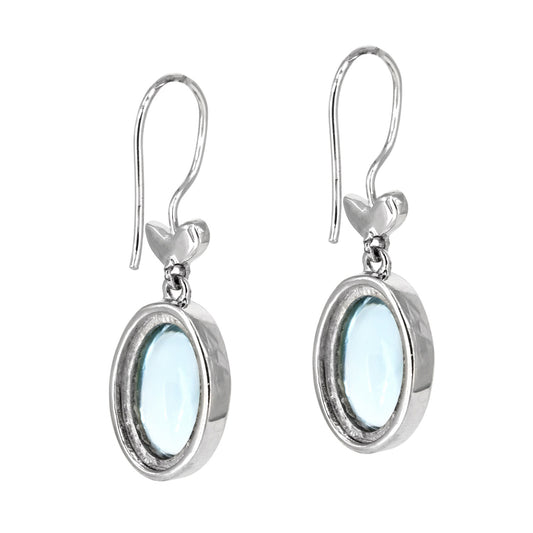 Pendientes Esferas en plata de ley 925 con Topacios Azul