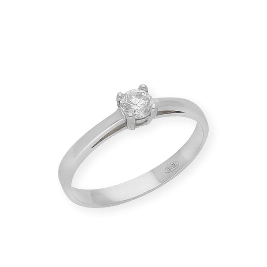 Solitario de Compromiso con Diamantes Certificado y Oro 18K