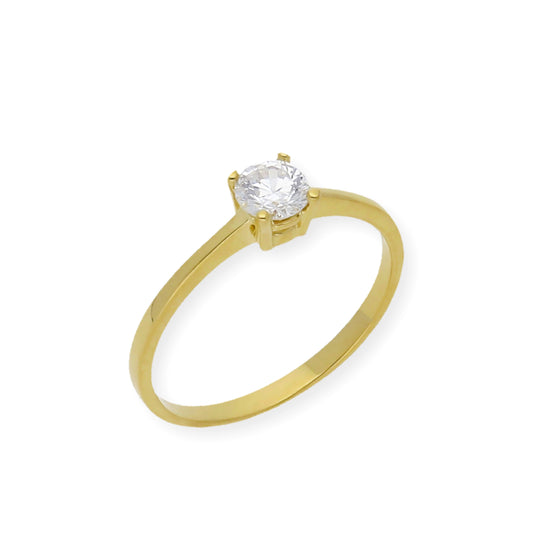 Solitario de Compromiso con Diamantes Certificado y Oro 18K