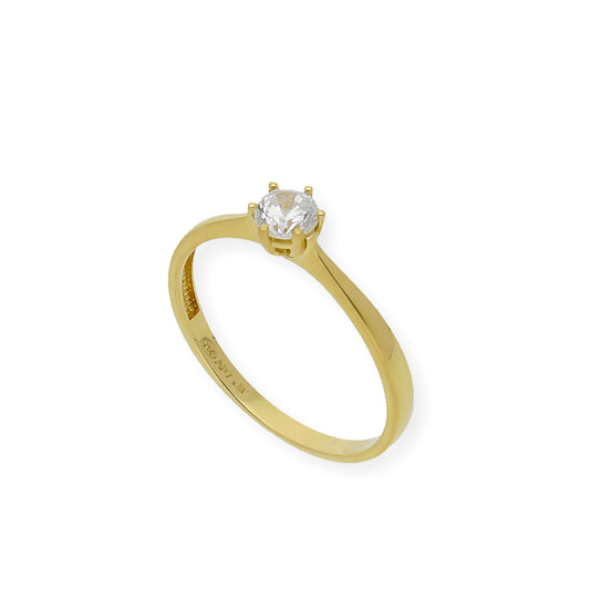 Solitario de Compromiso con Diamantes Certificado y Oro 18K