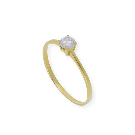 Solitario de Compromiso con Diamantes Certificado y Oro 18K