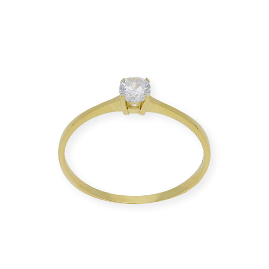 Solitario de Compromiso con Diamantes Certificado y Oro 18K