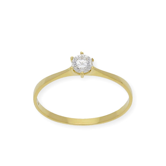 Solitario de Compromiso con Diamantes Certificado y Oro 18K