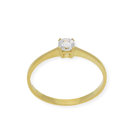 Solitario de Compromiso con Diamante Certificado y Oro 18k