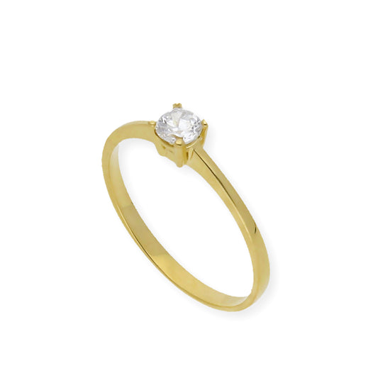 Solitario de Compromiso con Diamante Certificado y Oro 18k