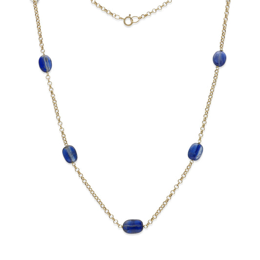 Collar Bliss Oro de ley 18K y Zafiros Ovales