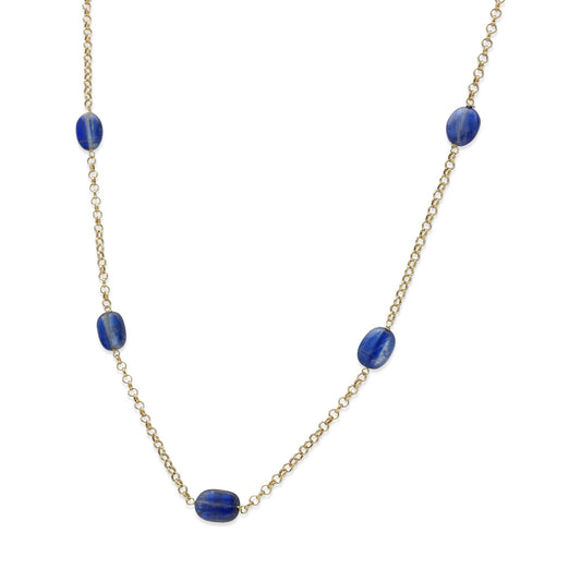 Collar Bliss Oro de ley 18K y Zafiros Ovales