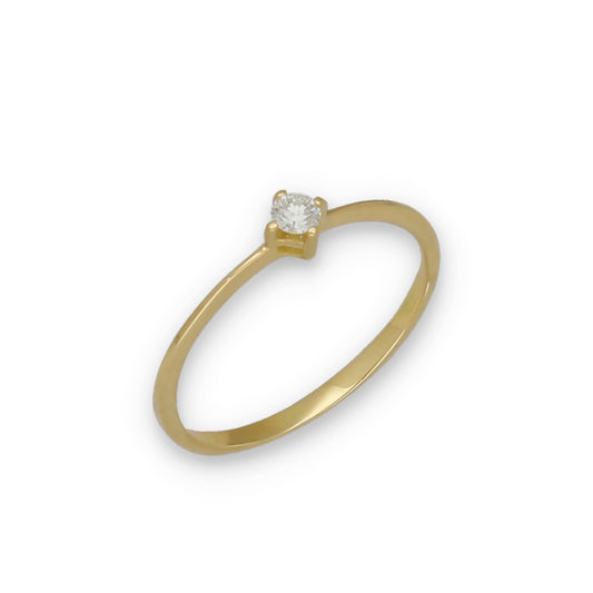 Solitario de Compromiso con Diamante Certificado y Oro 18k