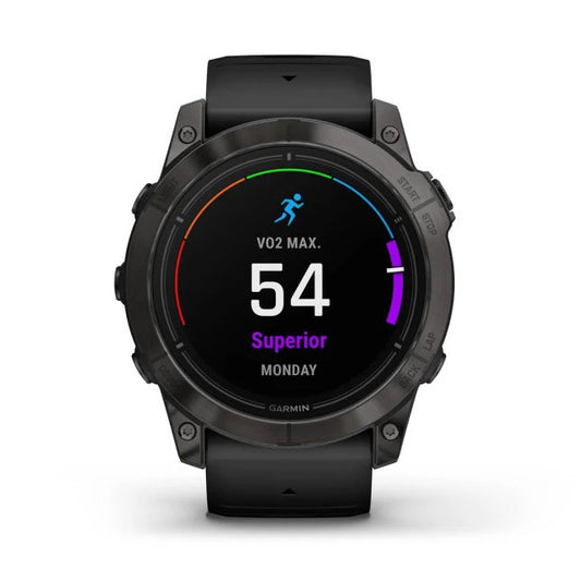 Reloj Garmin epix PRO (Gen 2) Sapphire | 51mm Titanio DLC Gris Carbón con correa negra 010-02804-01