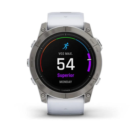 Reloj Garmin epix PRO (Gen 2) Sapphire | 51mm Titanio con correa blanca 010-02804-11
