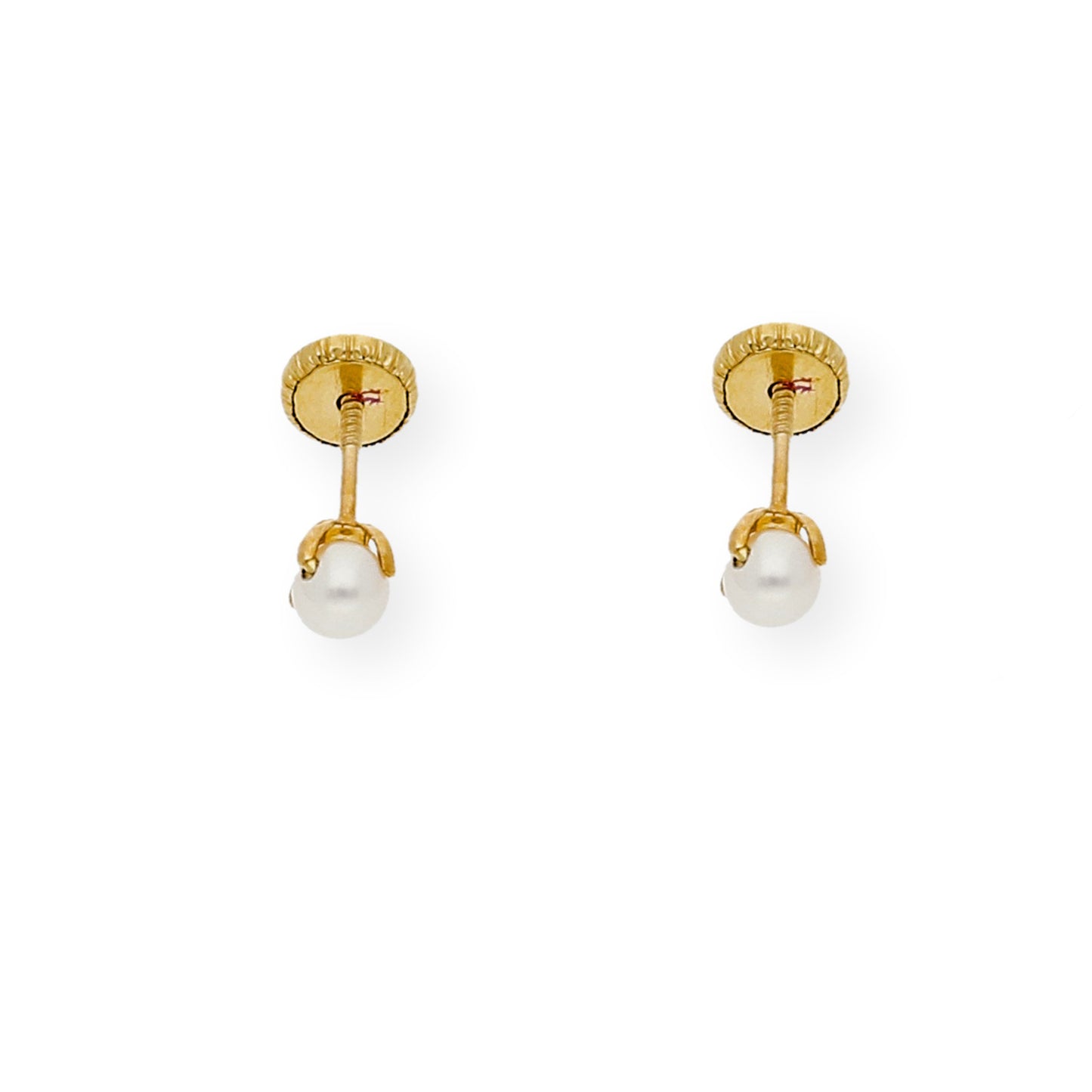Pendientes Bebé Oro Y Perlas en Patillas