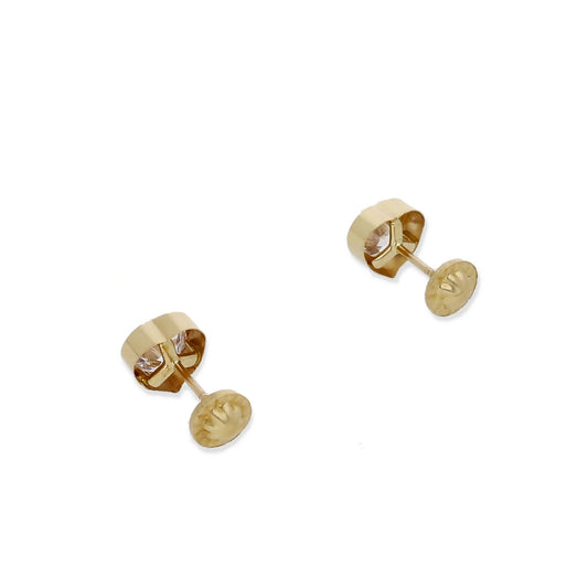 Pendientes Bebé Corazón Oro y Circonitas 4.00 mm