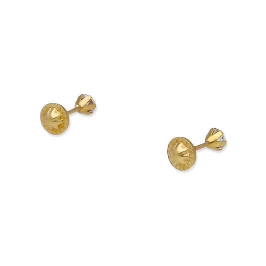 Pendientes Bebé en Oro de Ley 18K con Circonita 4.00 mm