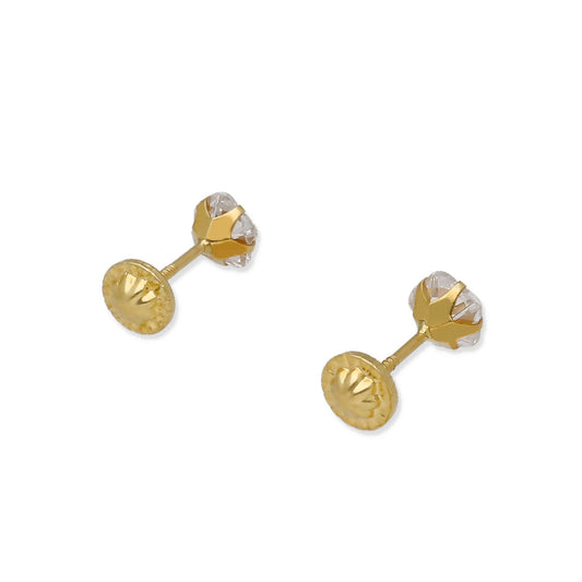 Pendientes Bebé en Oro de Ley 18K 5 Patillas con Circonita 5.00 mm
