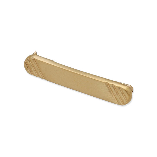 Imperdible Bebé de Barra Mate con Decoración Diagonal en Oro Amarillo 18K