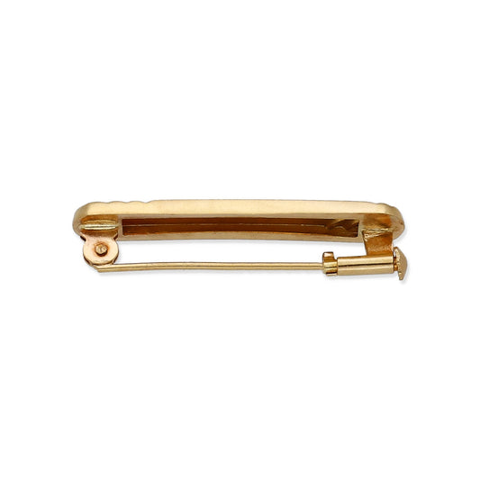 Imperdible Bebé de Barra Mate con Decoración Diagonal en Oro Amarillo 18K