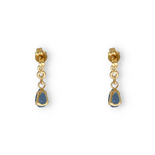 Pendientes Venus en Oro 18K con Diamantes y Zafiros