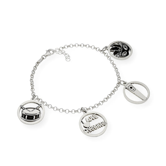 Pulsera Charms de Carnaval en Plata de Ley 925