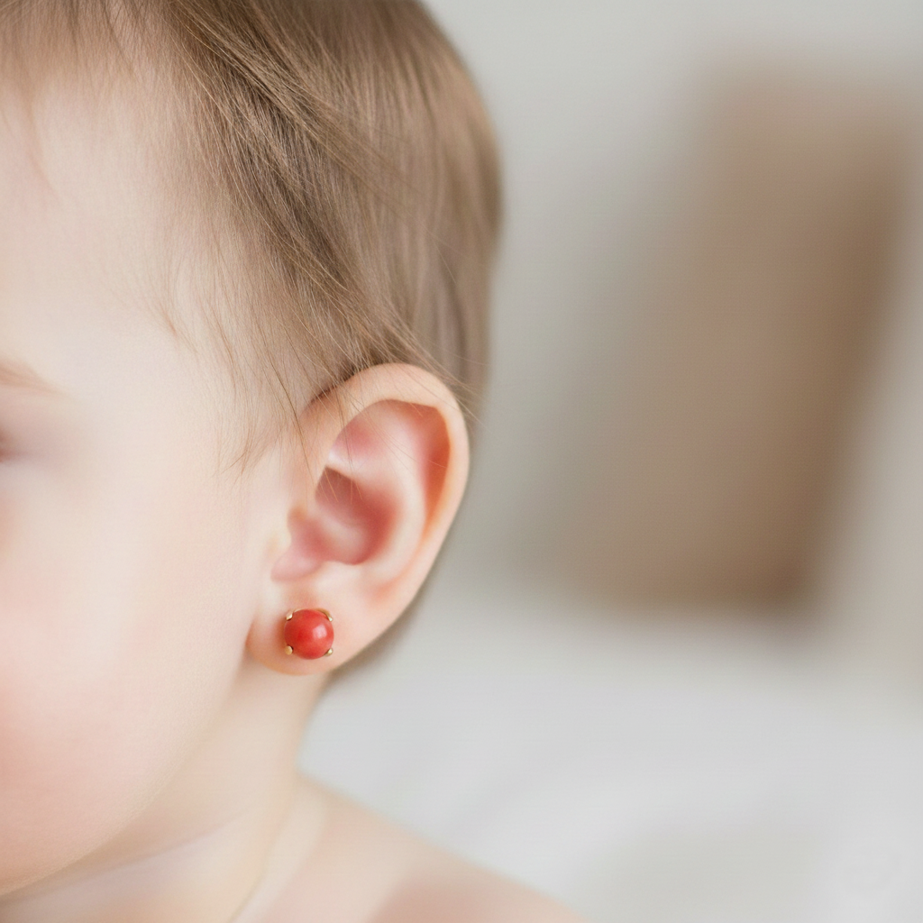 Pendientes Oro y Corales Naturales 5.00 mm