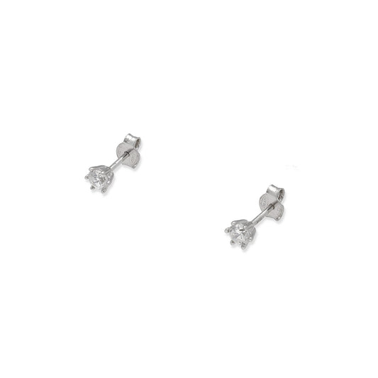 Pendientes de Compromiso con Diamantes Certificados y Oro Blanco 18k 6 Garras