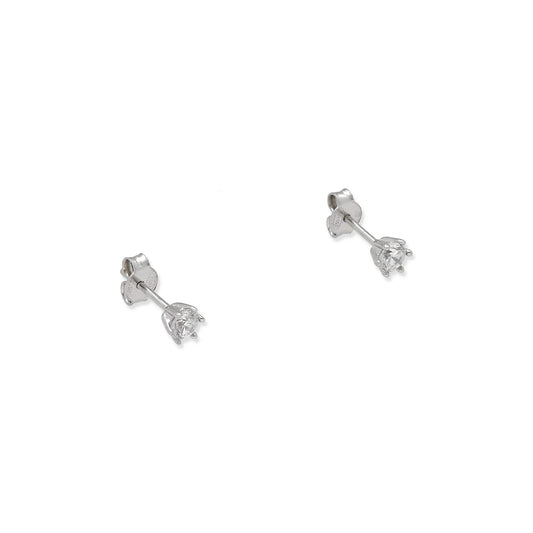 Pendientes de Compromiso con Diamantes Certificados y Oro Blanco 18k 6 Garras