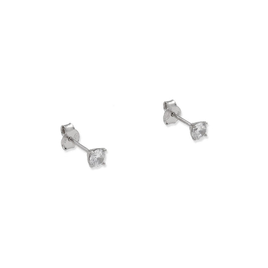 Pendientes de Compromiso con Diamantes Certificados y Oro Blanco 18k 4 Garras