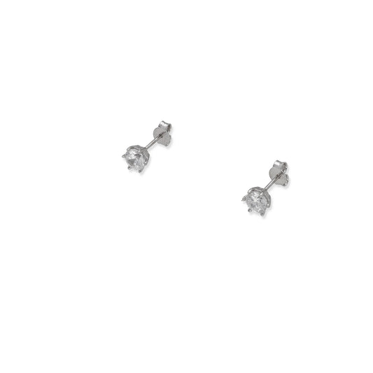 Pendientes de Compromiso con Diamantes Certificados y Oro Blanco 18k 6 Garras
