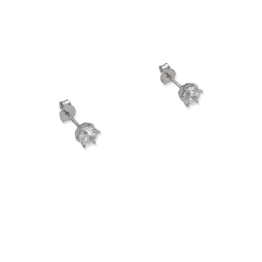 Pendientes de Compromiso con Diamantes Certificados y Oro Blanco 18k 6 Garras