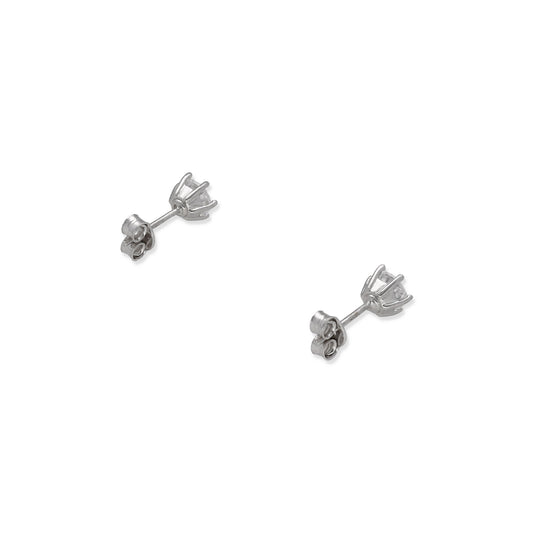 Pendientes de Compromiso con Diamantes Certificados y Oro Blanco 18k 6 Garras