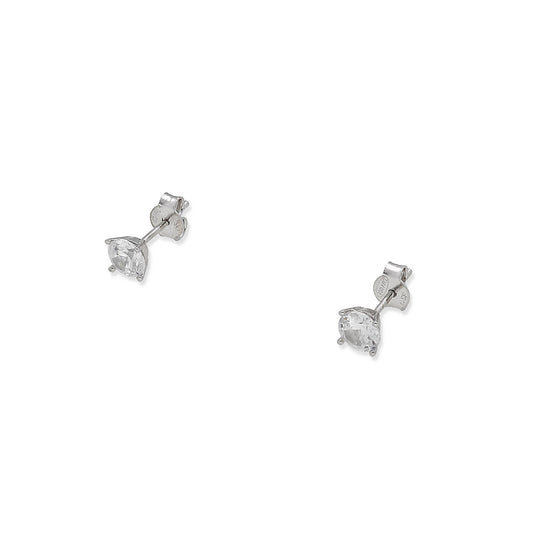 Pendientes de Compromiso con Diamantes Certificados y Oro Blanco 18k 4 Garras