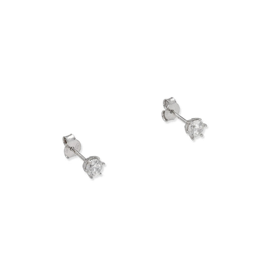 Pendientes de Compromiso con Diamantes Certificados y Oro Blanco 18k 6 Garras