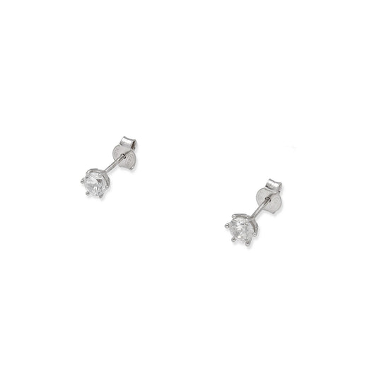 Pendientes de Compromiso con Diamantes Certificados y Oro Blanco 18k 6 Garras