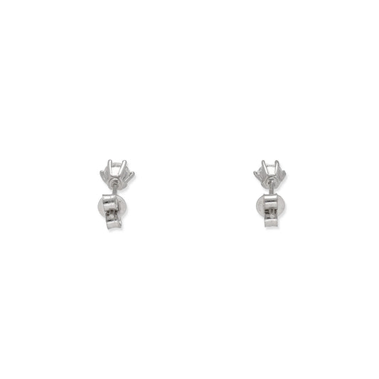 Pendientes de Compromiso con Diamantes Certificados y Oro Blanco 18k 6 Garras