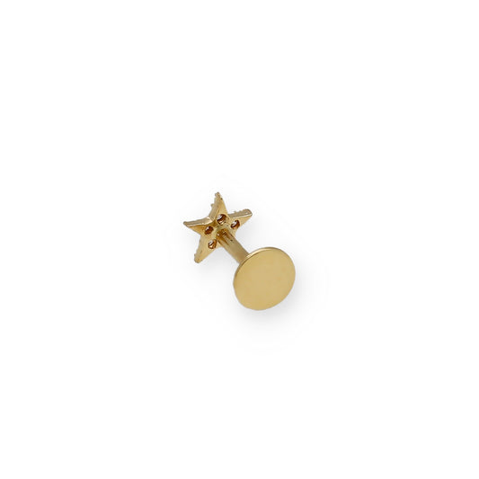 Piercing de Estrella en Oro de Ley y Diamantes