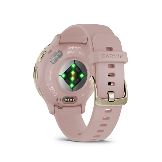 Reloj Garmin Venu 3S Beige Gold y Correa de Silicona Rosa Gold 010-02785-03