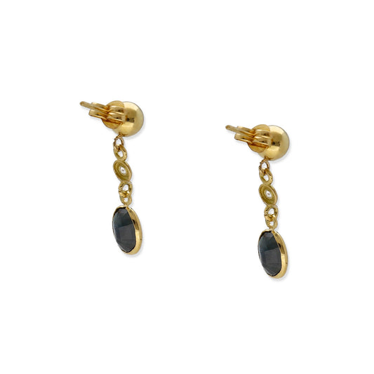 Pendientes Milú de Oro 18k con Diamantes y Zafiros