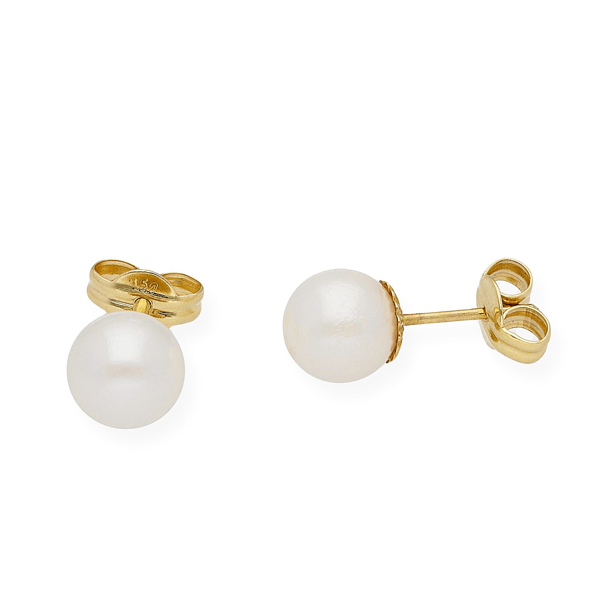 Pendientes de Perlas Cultivadas Akoya y Oro de Ley