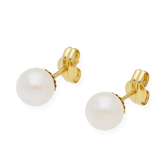 Pendientes de Perlas Cultivadas Akoya y Oro de Ley