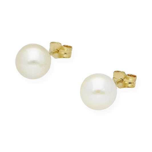 Pendientes de Perlas Cultivadas Akoya y Oro de Ley