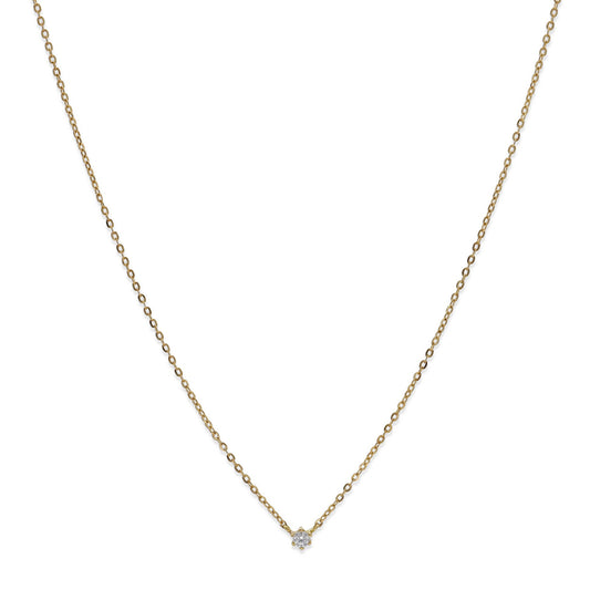 Collar con Colgante Glow en Oro 18K y Diamante Solitario