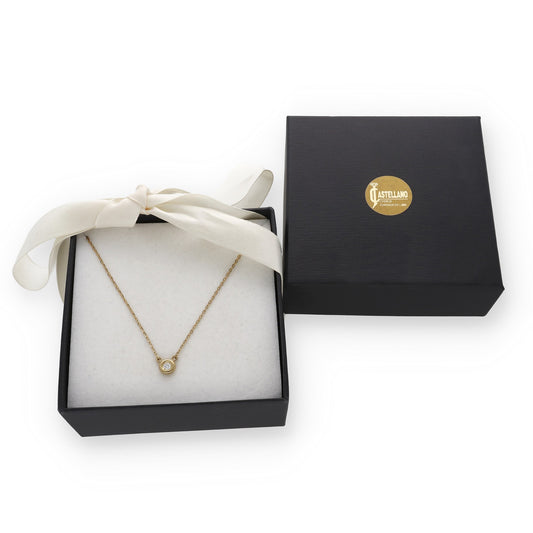 Collar con Colgante Eclat en Oro 18K con Diamante en Chatón