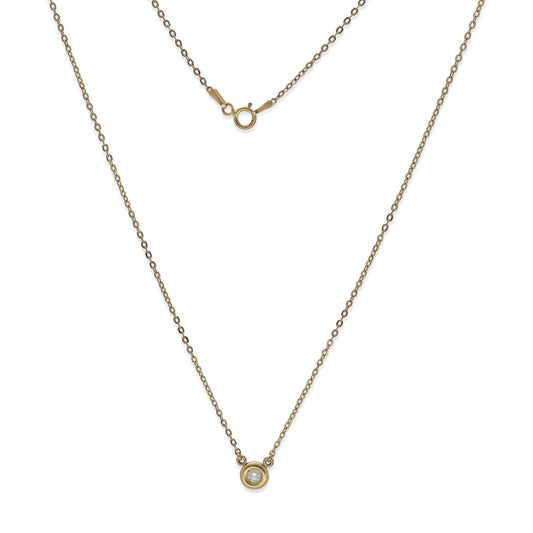 Collar con Colgante Eclat en Oro 18K con Diamante en Chatón