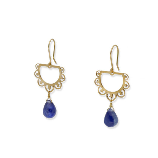 Pendientes Zoe en Oro 18K con Zafiros